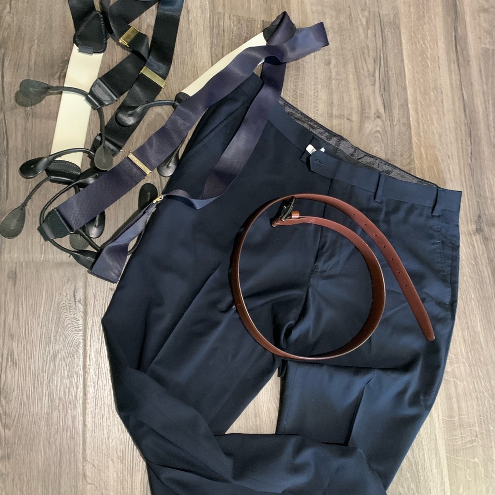 Bundle, Original Penguin Black Pants with Tan Belt